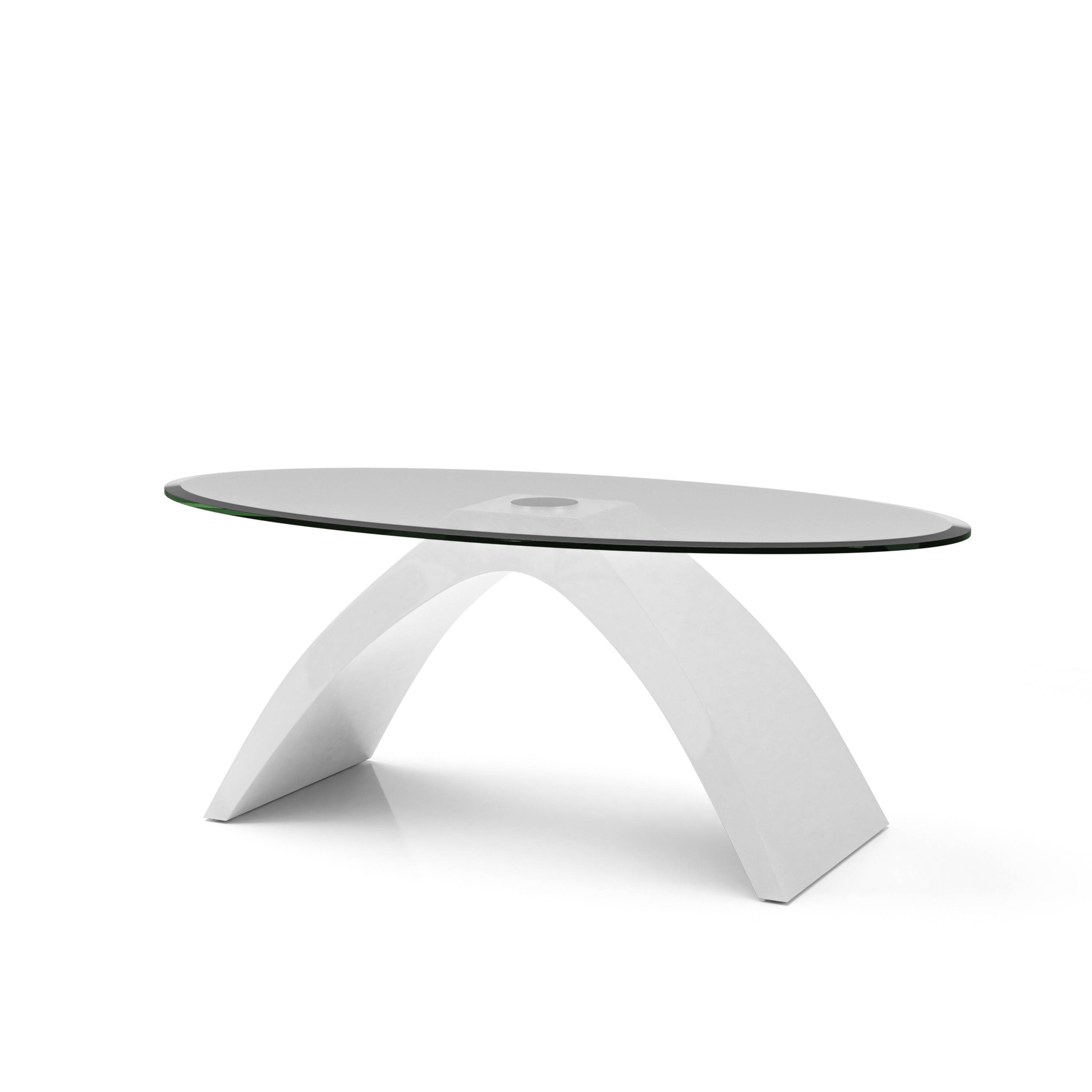Pelletoni Glass Top Coffee Table in White